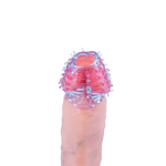 Power Escorts - BR338 - Textured Penis Sleeves – 2-Pack Clear Blue