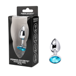 Power Escorts - BR137 - Metallic Anal Plug With Stone - 3 Sizes - 7 Colours
