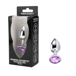 Power Escorts - BR137 - Metallic Anal Plug With Stone - 3 Sizes - 7 Colours