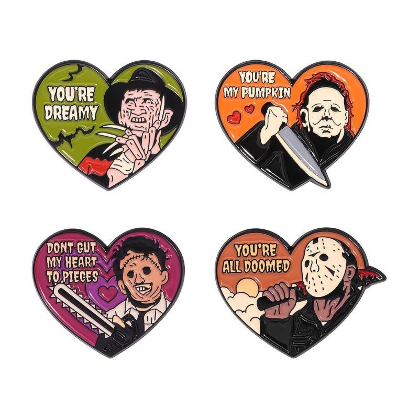 Kinky Pleasure – KPB090 – Metal Pin - You're My Pumpkin - Slasher Love in Orange & Black