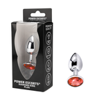 Power Escorts - BR137 - Metallic Anal Plug With Stone - 3 Sizes - 7 Colours