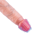 Power Escorts - BR338 - Textured Penis Sleeves – 2-Pack Clear Blue