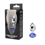Power Escorts - BR137 - Metallic Anal Plug With Stone - 3 Sizes - 7 Colours