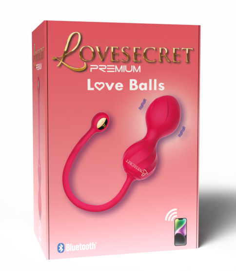 Lovesecret Premium - LS01 - Love Balls - App Controlled Kegel Couples Play - 9 Vibrations - Pink - Giftbox