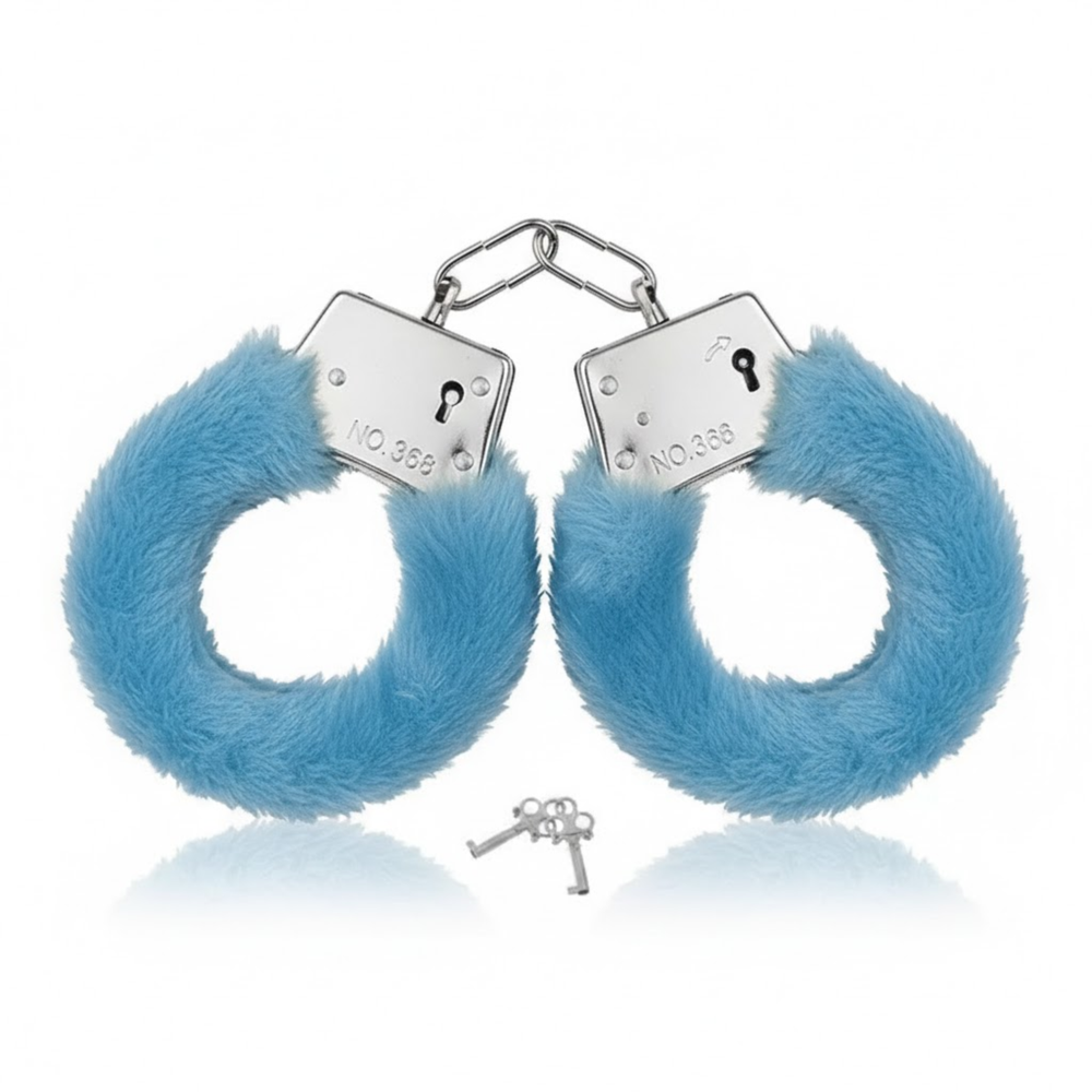 Power Escorts - BR206 - FurryCuffs - Hands – Blue, 28 cm