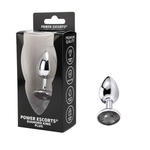 Power Escorts - BR137 - Metallic Anal Plug With Stone - 3 Sizes - 7 Colours