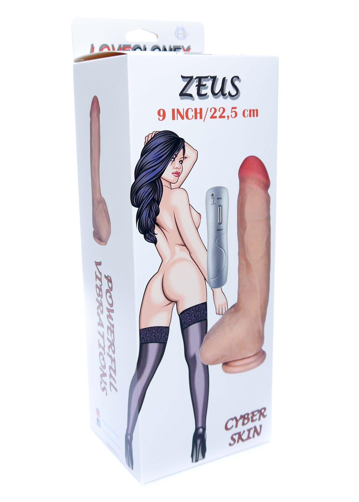 Boysoftoys - 21-00006 - Zeus - 9 inch/ 25 cm - Loveclonex - Ultra Realistic Vibrator - Cyber skin feels like real - 7 speed - Better then Silicone - 4,4 cm thick - Suction Cup - Rechargeable - Flesh