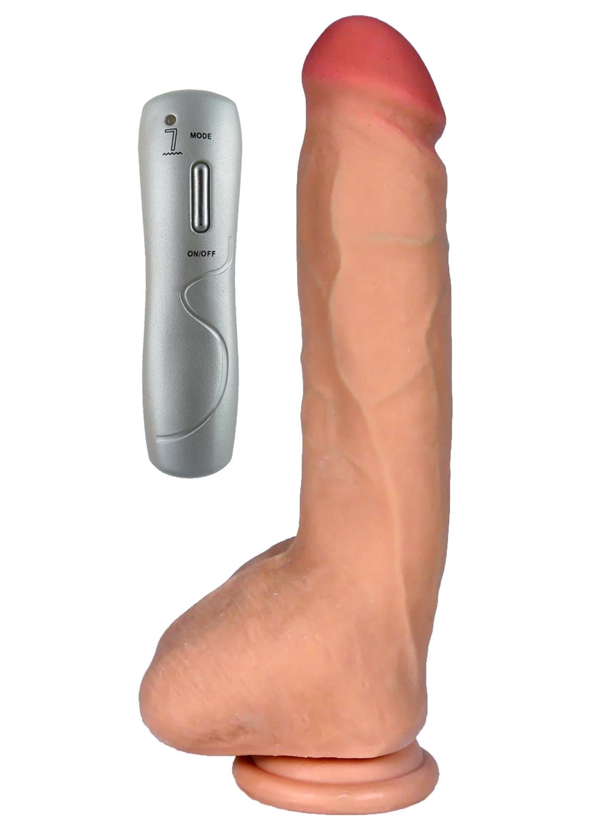 Boysoftoys - 21-00006 - Zeus - 9 inch/ 25 cm - Loveclonex - Ultra Realistic Vibrator - Cyber skin feels like real - 7 speed - Better then Silicone - 4,4 cm thick - Suction Cup - Rechargeable - Flesh