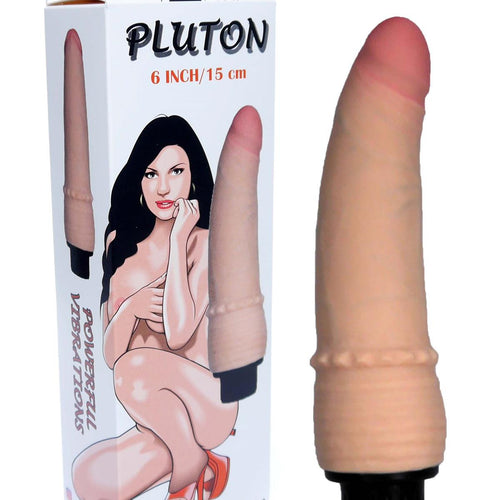 Boysoftoys - 21-00026 -Pluton - Clone X - realistic vibrator - super flexible Cyberskin material - size 18 cm  - 6 Inch - flesh colour - Fat boy 3,4 cm Dia - attractive Colour box