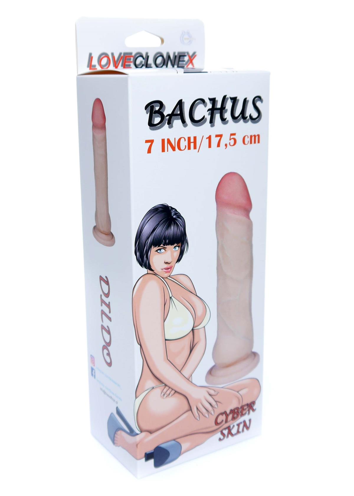 Bossoftoys Bachus Ultra Realistic Dildo 7 inch / 21 cm - 21-00027 - skin feels like real - Better then Silicone - 4 cm thick - Suction Cup - Flesh -