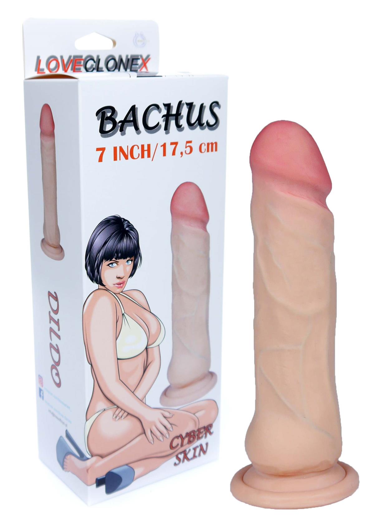 Bossoftoys Bachus Ultra Realistic Dildo 7 inch / 21 cm - 21-00027 - skin feels like real - Better then Silicone - 4 cm thick - Suction Cup - Flesh -