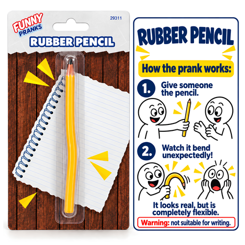 Funny Pranks - FT108 - Rubber Pencil – Flexible Bendy Pencil Prank