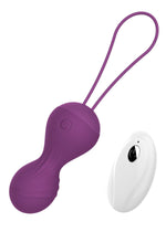 Boysoftoys Silicone Kegal Ball Vibrator - Purple - 10 Functions - Remote Rechargeable - 22-00038
