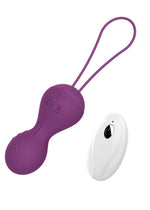 Boysoftoys Silicone Kegal Ball Vibrator - Purple - 10 Functions - Remote Rechargeable - 22-00038