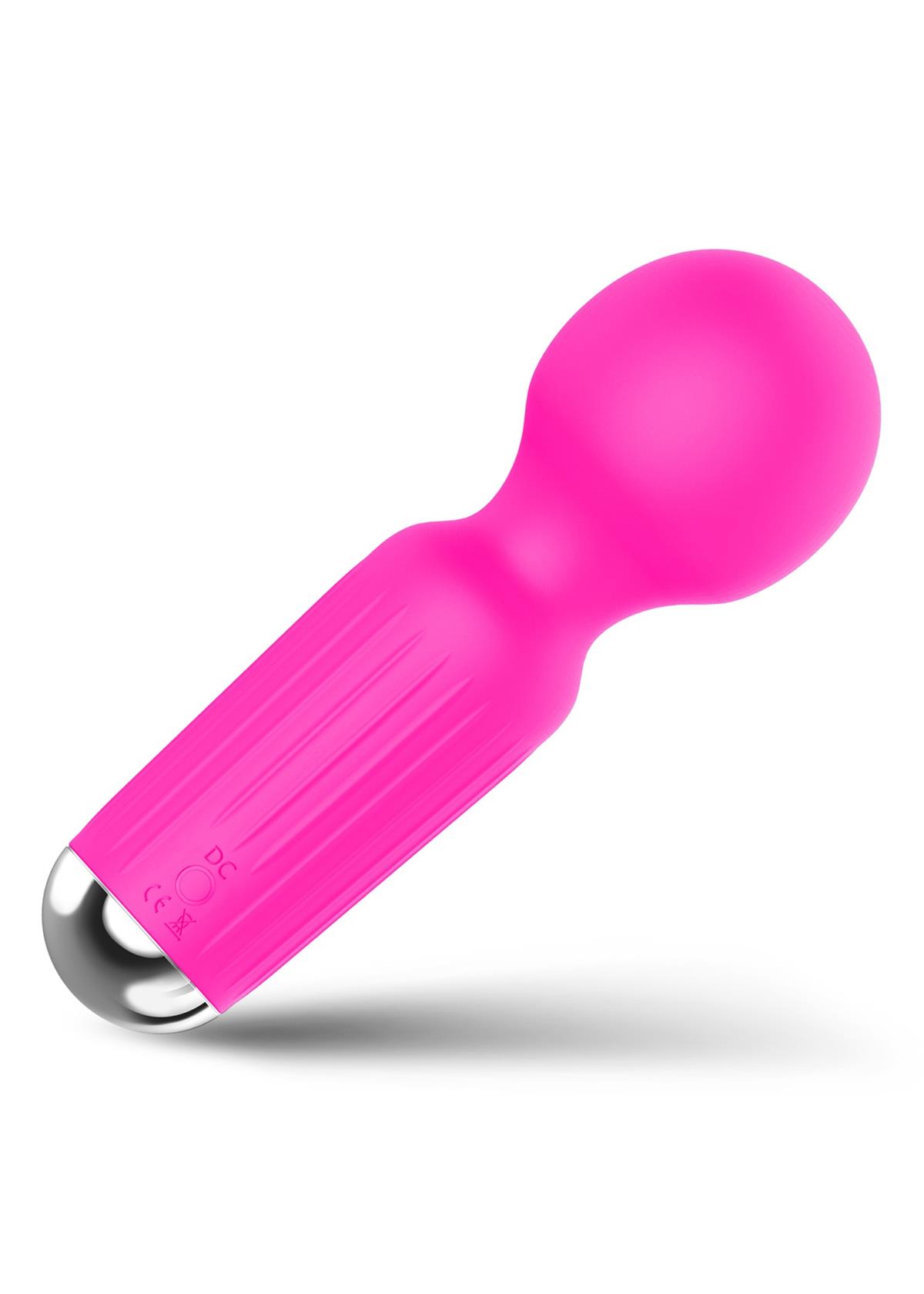 Bossoftoys - 22-00039 - Mini Massager vibrator - 20 Functions - Silicone - 11 cm -  dia 3,7 cm - Rechargeable - attractive Colour windowbox - Pink