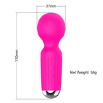 Boysoftoys - 22-00039 - Mini Massager vibrator - 20 Functions - Silicone - 11 cm -  dia 3,7 cm - Rechargeable - attractive Colour windowbox - Pink