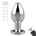 Boysoftoys - 22-00053 - Rechargeable Butt Plug - Vibrator USB - 10 Functions - Silver