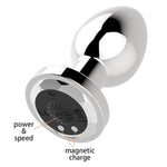 Boysoftoys - 22-00053 - Rechargeable Butt Plug - Vibrator USB - 10 Functions - Silver