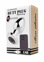 Boysoftoys - 22-00053 - Rechargeable Butt Plug - Vibrator USB - 10 Functions - Silver
