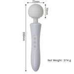 Boysoftoys Ultra Big size Wand massager - 20 Function - Enormous Size - 35 cm - Head size 7,7 cm - White - Rechargeable - 22-00009