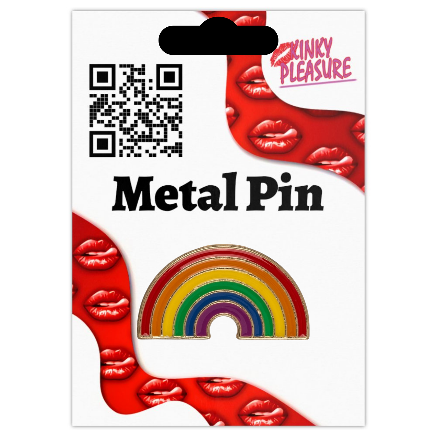 Kinky Pleasure - KPB053 - Badge / Pin - Rainbow - Model 04 - Gold