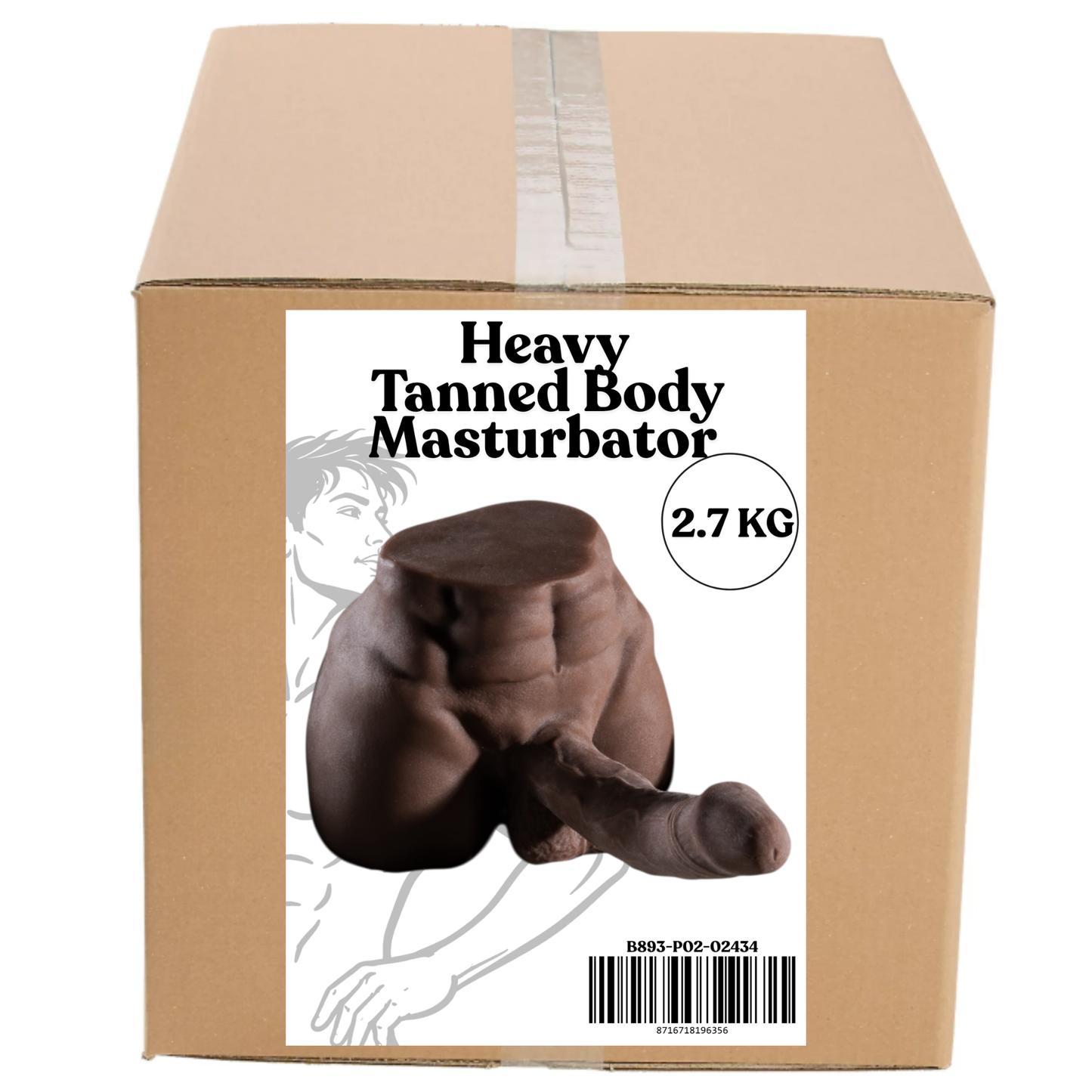 Tanned Body Masturbator with Large Penis 19 Cm – 2.7 kg Heavy Realistic Male Masturbator – Premium Adult Toy