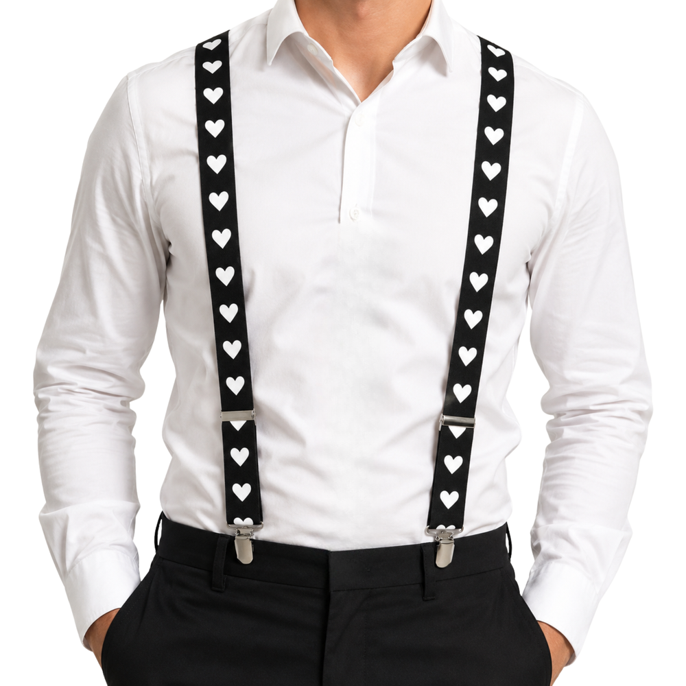Kinky Pleasure - T292 - Suspender Hearts – Black & Red