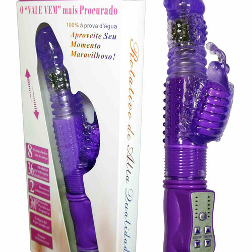 Boysoftoys  Rotating & Up & Down Rabbit - 36 Function - Big size 24 ,5 cm - Purple - Tarzan - 26-00103
