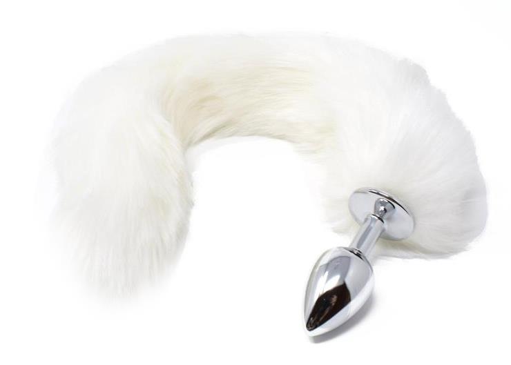 Bossoftoys - 26-00112 - Plug with white fox tail - 45 cm - big size