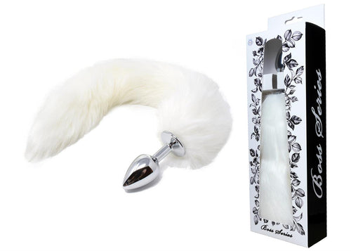 Bossoftoys - 26-00112 - Plug with white fox tail - 45 cm - big size