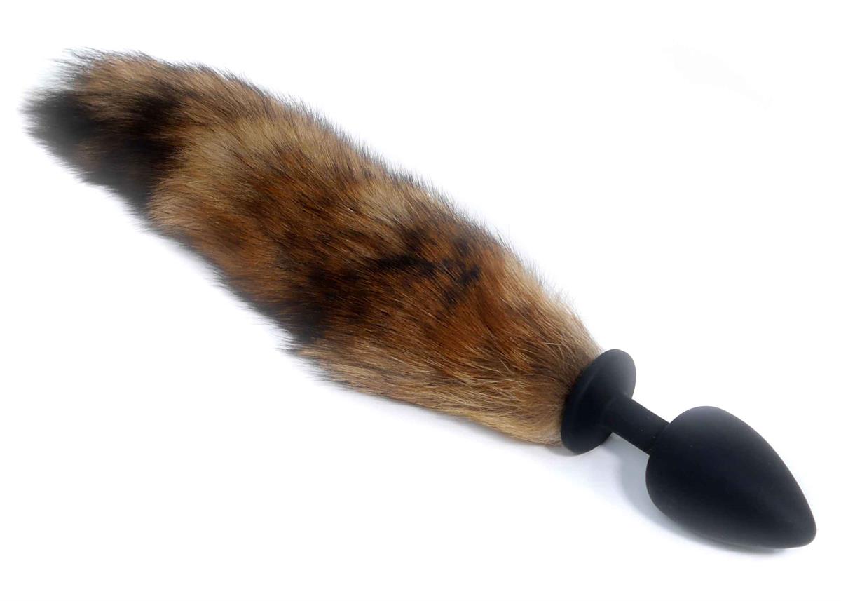 Bossoftoys - 26-00134 - foxtail - Silicone black Plug with brown tail - 45 cm - XXL  size