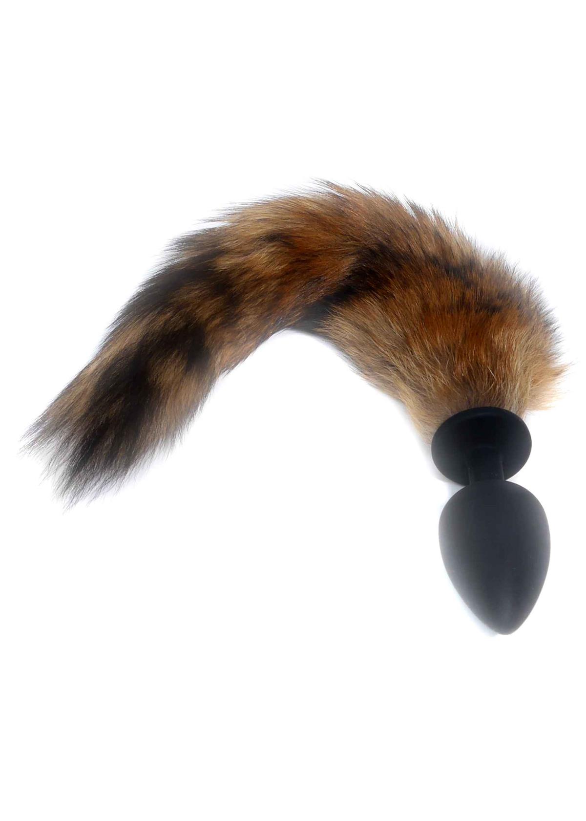 Bossoftoys - 26-00134 - foxtail - Silicone black Plug with brown tail - 45 cm - XXL  size