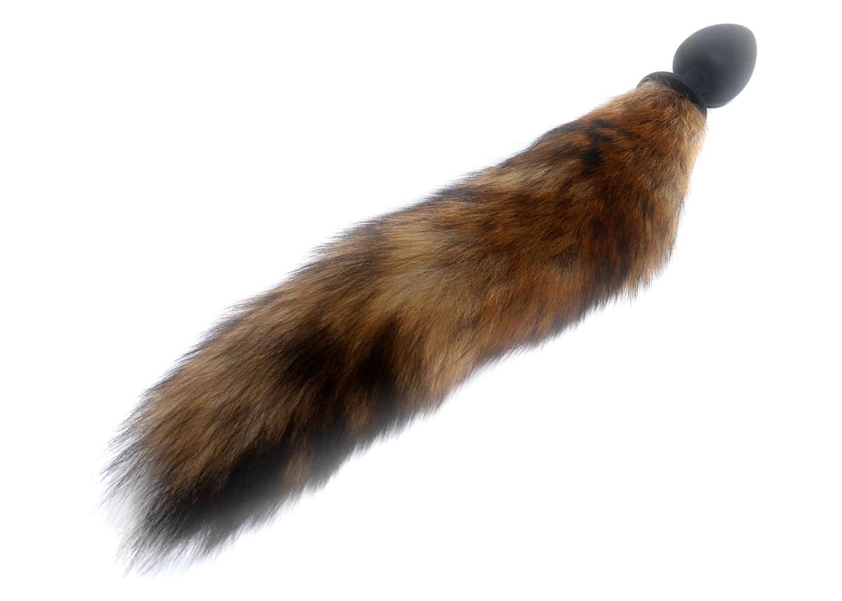 Bossoftoys - 26-00134 - foxtail - Silicone black Plug with brown tail - 45 cm - XXL  size