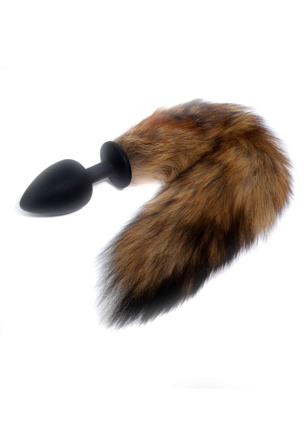 Bossoftoys - 26-00134 - foxtail - Silicone black Plug with brown tail - 45 cm - XXL  size