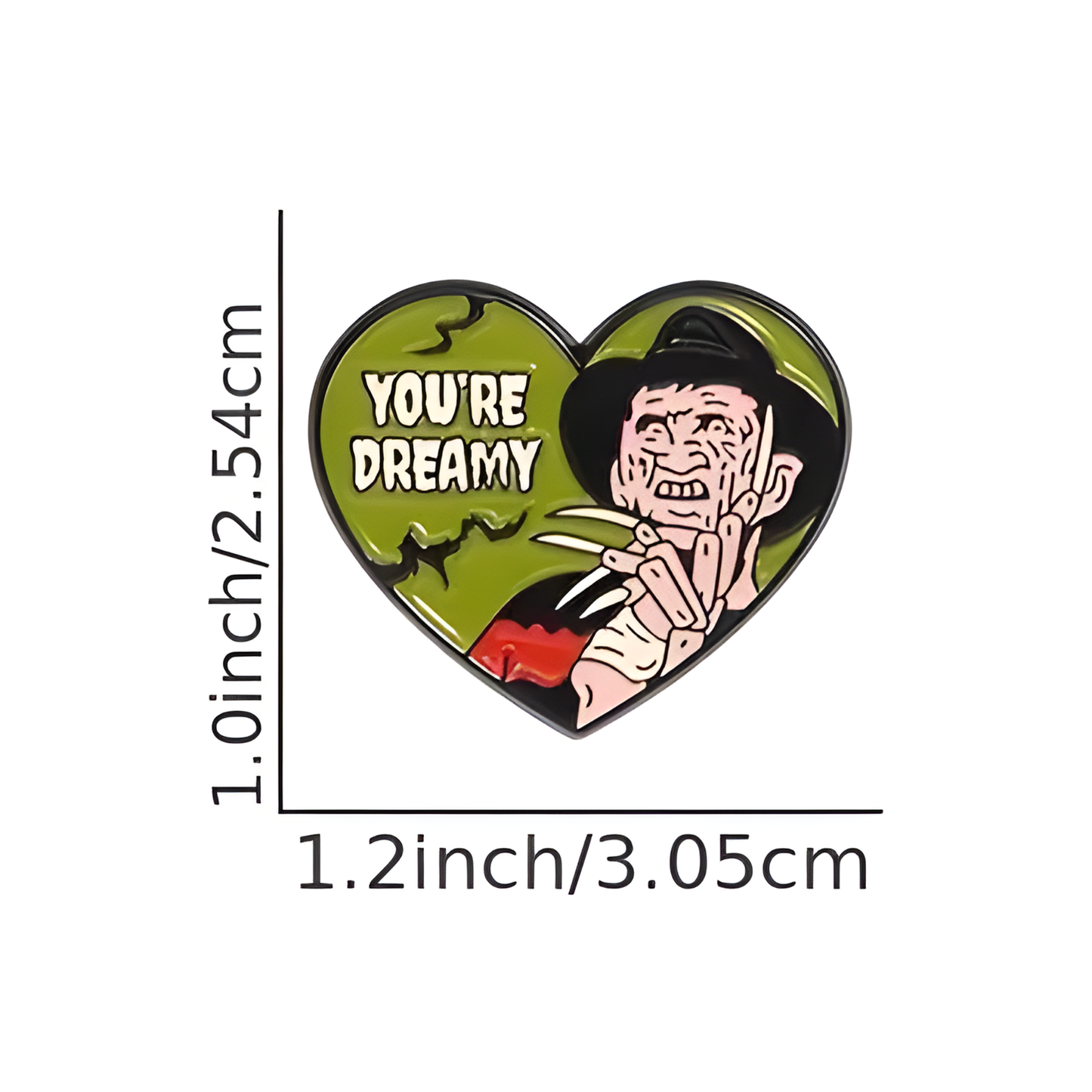 Kinky Pleasure – KPB089 – Metal Pin - You’re Dreamy – Horror Heart with Clawed Flirt