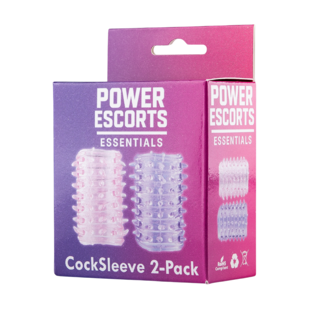 Power Escorts - BR339 - Textured Penis Sleeves – 2-Pack Pink Purple