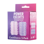 Power Escorts - BR339 - Textured Penis Sleeves – 2-Pack Pink Purple