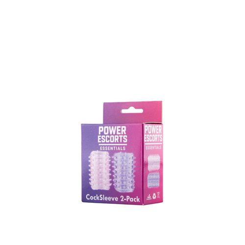 Power Escorts - BR339 - Textured Penis Sleeves – 2-Pack Pink Purple