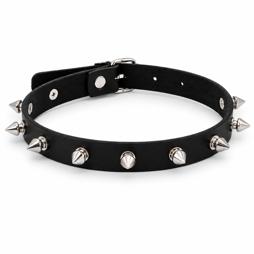 Kinky Pleasure - T083 - Spiked Choker - (With Spikes) - 3 Colours - 40cm