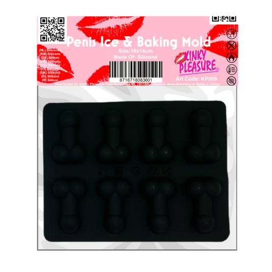 Kinky Pleasure - KP009 - Penis Baking/Ice Mold – Black – Silicone – 18x14 cm
