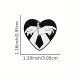 Kinky Pleasure – KPB082 –  Metal Pin -  Bound by Love - Black Heart with Bound Hands