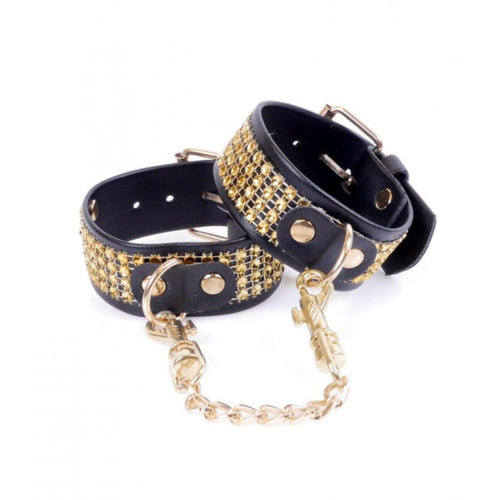 Boysoftoys - 33-00095 - Fetish - big size Handcuffs - Crystals - Gold - Adjustable