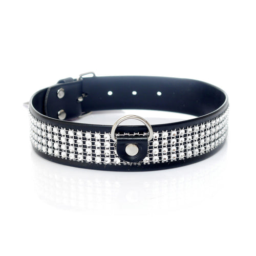 Boysoftoys - 33-00101 - Collar - Studs - Big - Silver - Diamonds