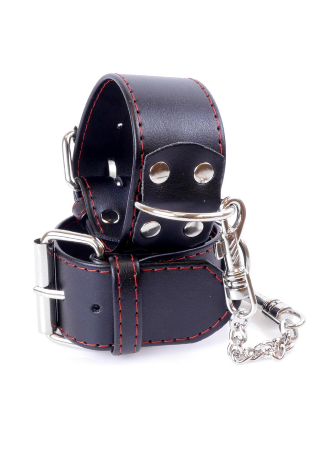 Bossoftoys - 33-00115 - Handcuffs - Studs - Wristcuffs  - 4 cm  - Red line