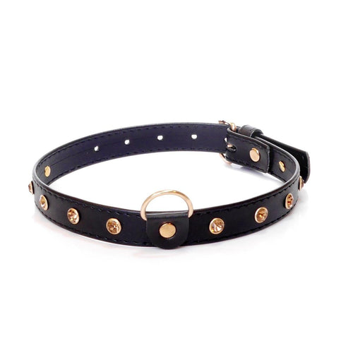 Boysoftoys - 33-00116 - Fetish Collar Gold with stones - 2 cm width - Gold line adjustable - easy to hang - with product tag /barcode