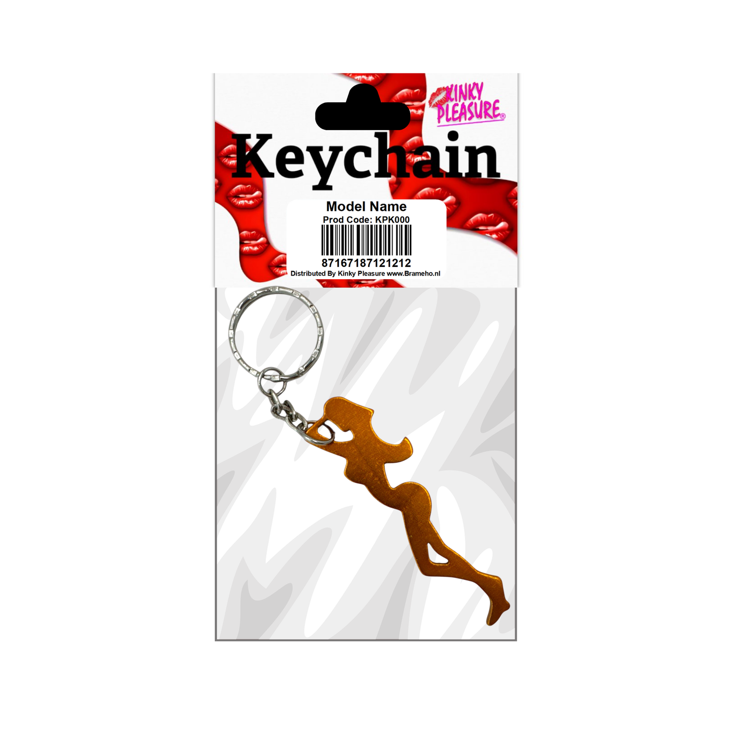 Kinky Pleasure - KPK033 - Keychain - Bottle Opener - Sexy Body Woman - Gold