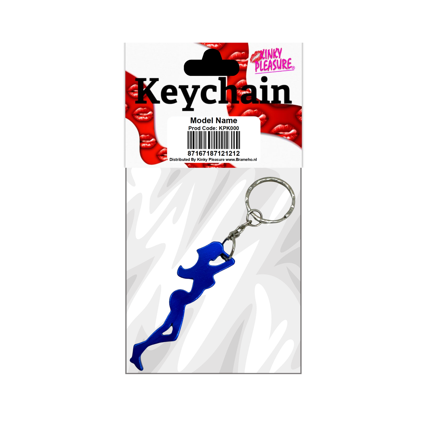 Kinky Pleasure - KPK035 - Keychain - Bottle Opener - Sexy Body Woman - Blue
