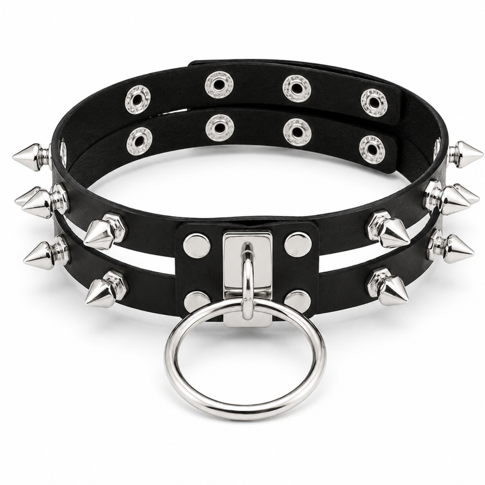Kinky Pleasure - T175 - Choker Extreme With Spikes 2 Colours