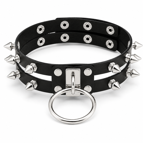 Kinky Pleasure - T175 - Choker Extreme With Spikes 2 Colours