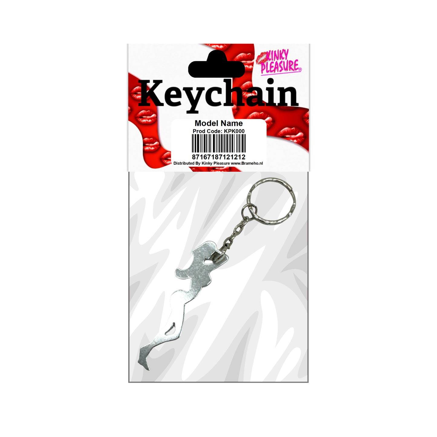 Kinky Pleasure - KPK036 - Keychain - Bottle Opener - Sexy Body Woman - Silver